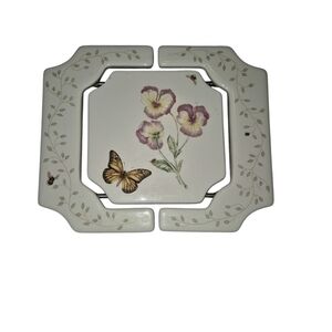 Floral Butterfly Ceramic Wall Art